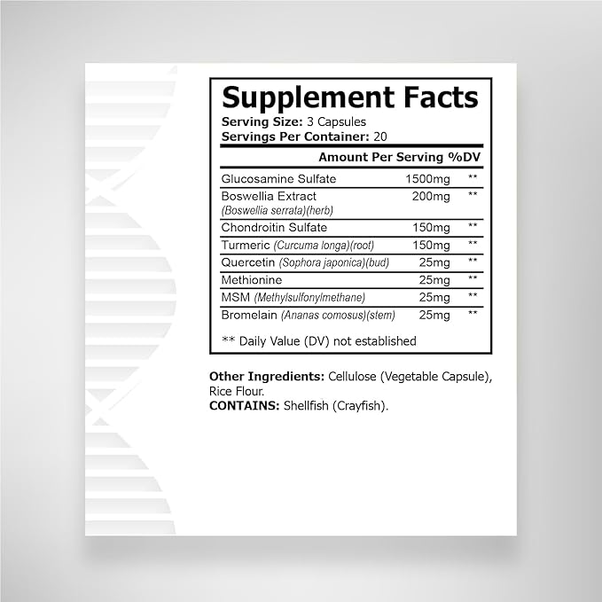 Glucosamine Chondroitin, Joint Support Supplement 60 Capsules