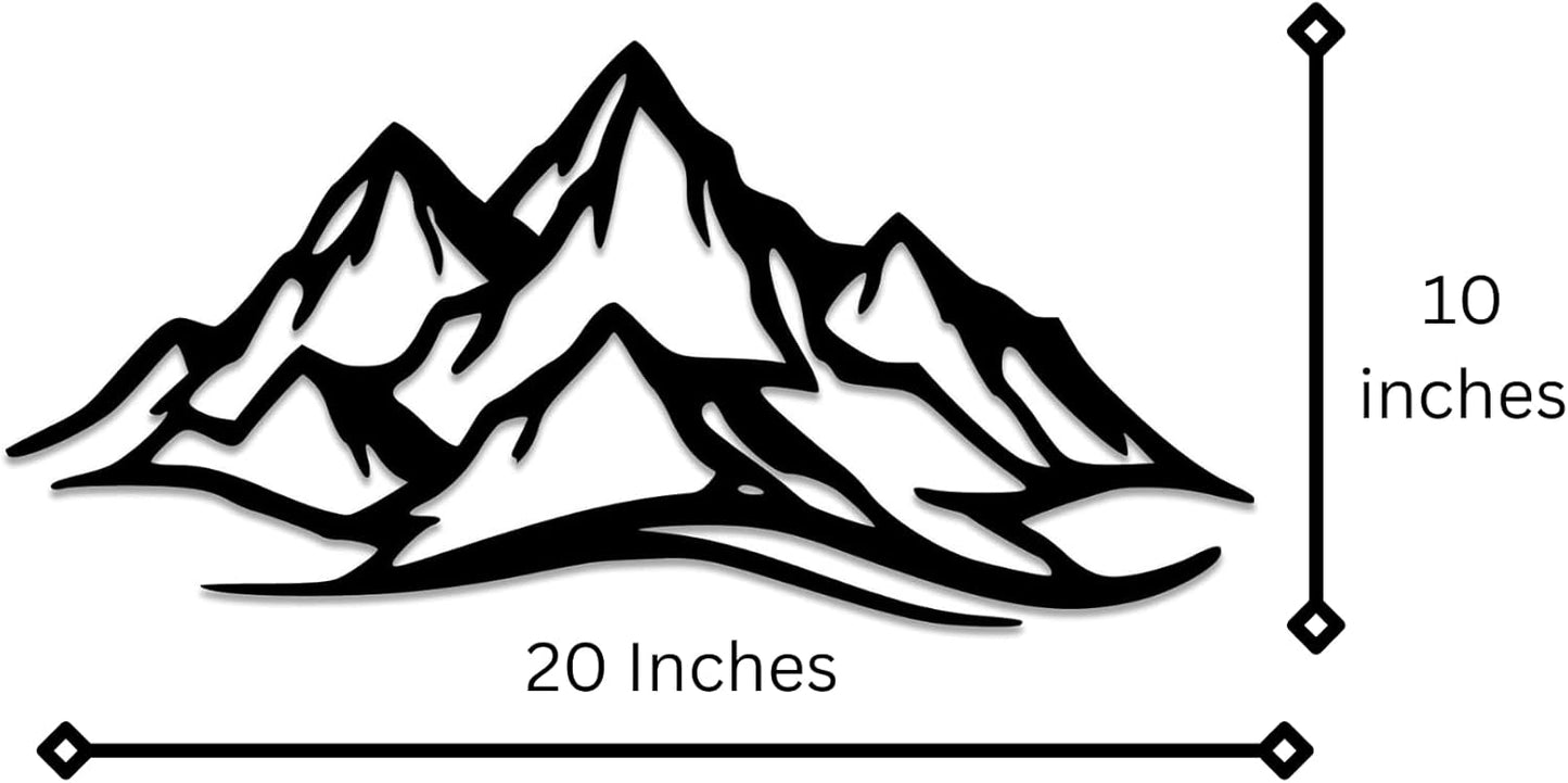 METALPLEX Mountain Range Metal Wall Art - Fade-Resistant and Rust-Free Indoor & Outdoor Aluminum Composite Wall Decor - Home Decor Wall Art For Living Room and Bedroom Decorations - White (20" x 10")