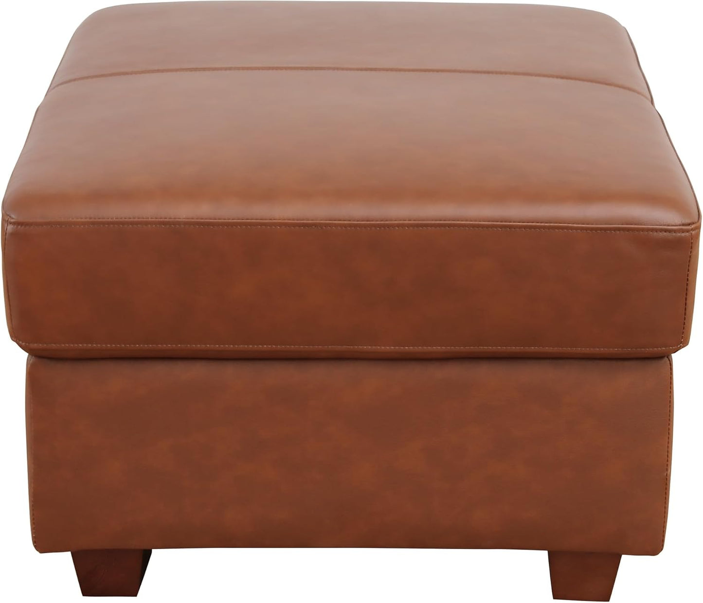 Ottoman Rectangular Storage Ottoman Bench, Genuine Cow Leather Footrest, Coffee Table, Stool Footstool with Hinged Lid for Living Room, Bedroom, Entryway, Brown, 36.5"x28"x18.5"