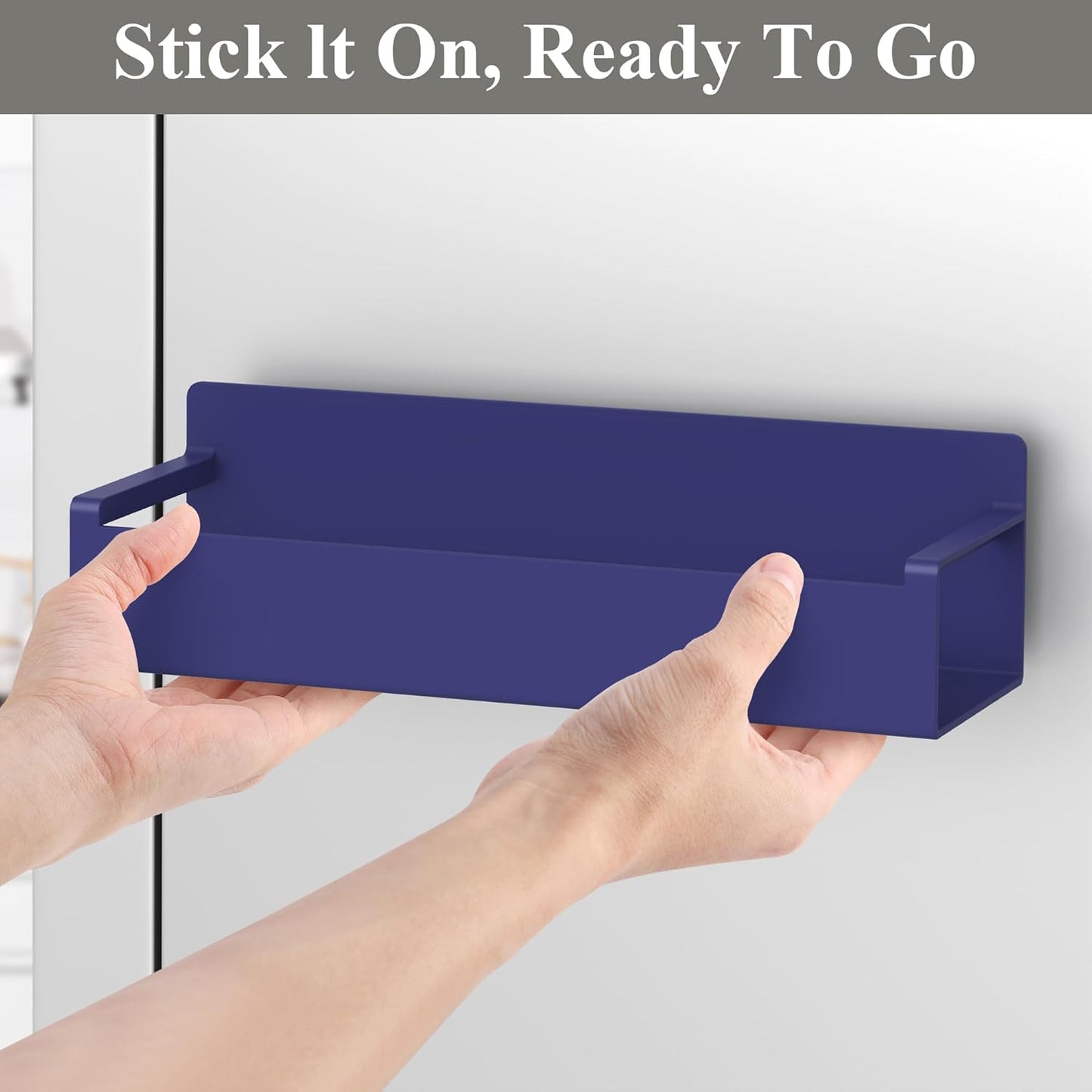 6 Pack Magnetic Spice Rack Organizer for Refrigerator and Oven, Dark Blue Fridge Organizers and Storage for Kitchen