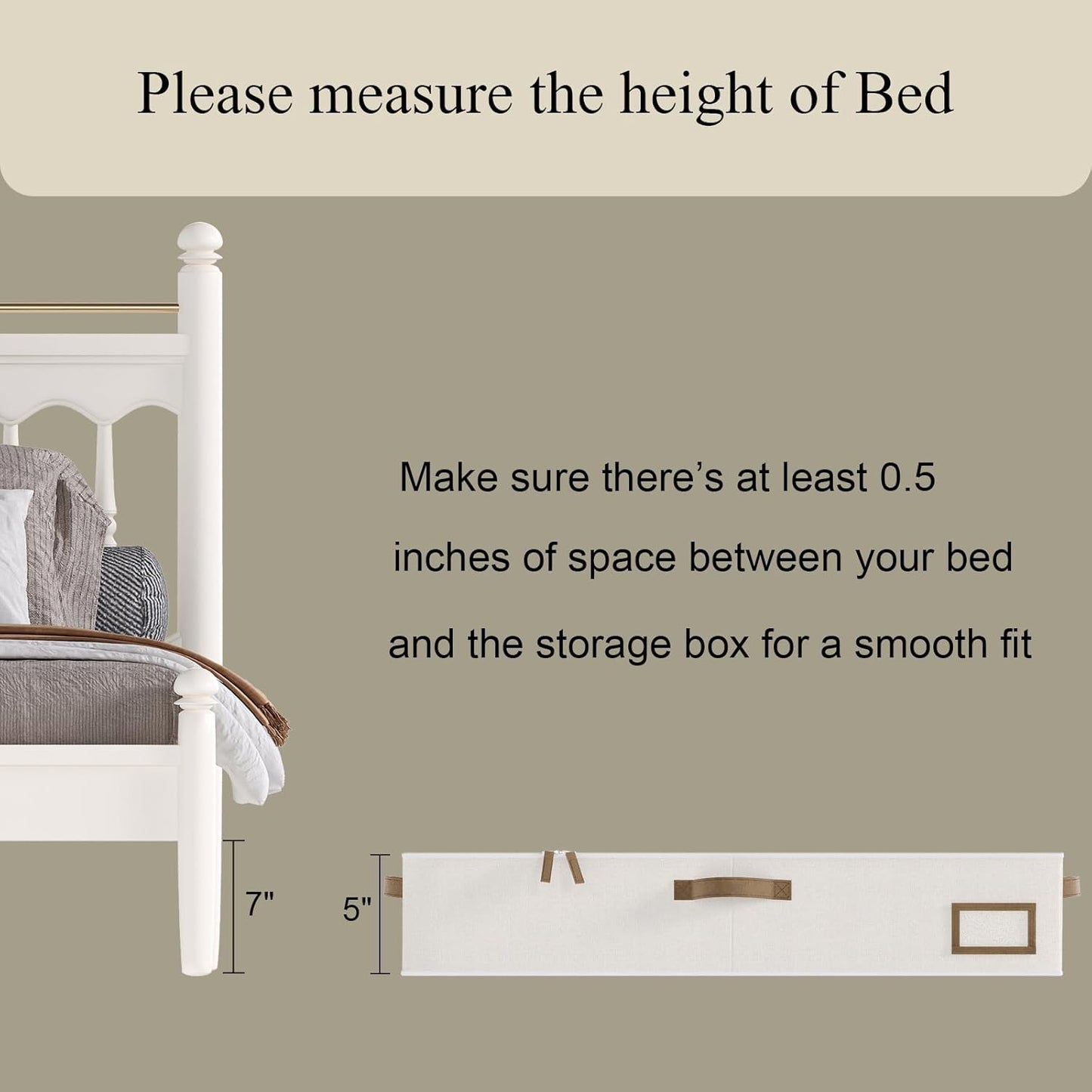 Under Bed Storage Containers, 2-Pack Underbed Storage Box, Collapsible Clothes Storage Bins with Handles and Lid, Medium Under Bed Organizers for Shoe, Blanket, Toy, Pillow, Sheet, Beige