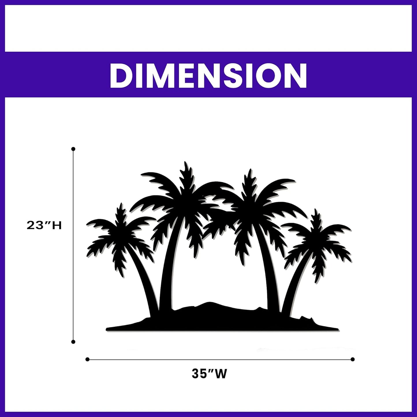 METALPLEX Palm Tree Metal Wall Art - Durable And Rust-free Indoor & Outdoor Aluminum Composite Wall Decor - Home Decor Wall Art For Living Room And Bedroom Decorations - White (35"x 23")