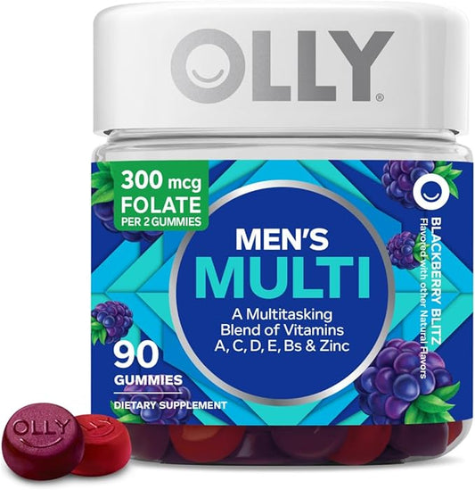 OLLY Men's Multivitamin Gummy, Vitamins A, 45 Day 90 Count