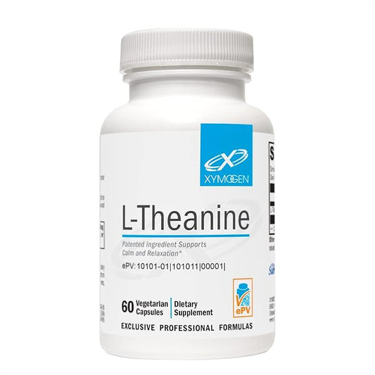 XYMOGEN L-Theanine - Patented Suntheanine L theanine 400mg Per Serving - Amino Acid Supplement to Support Calm + Relaxation without Drowsiness, Liver Health (60 Capsules)