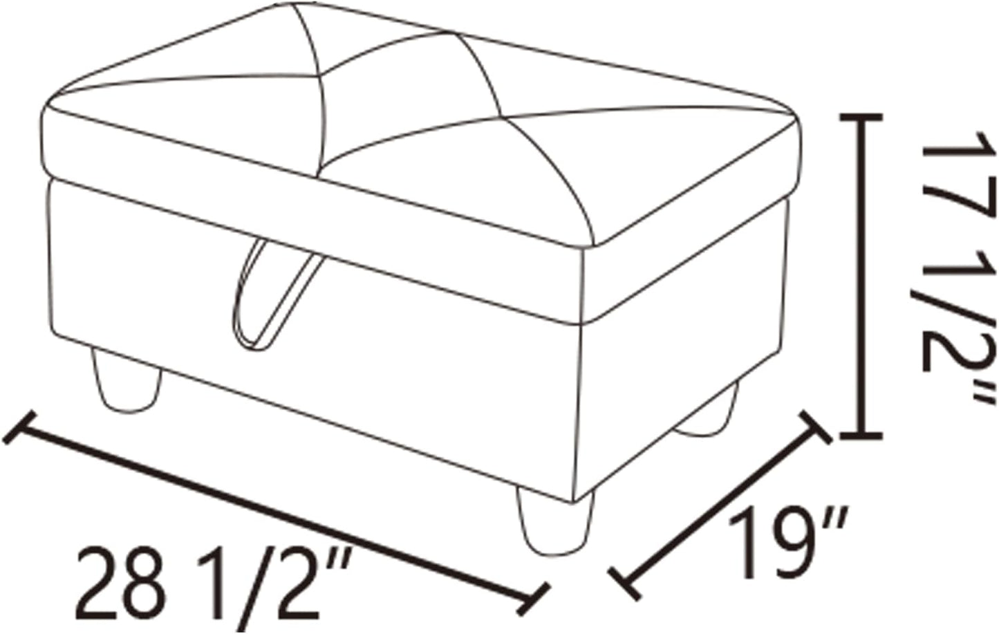 Ottoman Rectangular Storage Ottoman Bench, Flannel Footrest Stool Footstool with Lid for Living Room, Bedroom, Entryway, Dark Gray, 28.5"x19"x17.5"