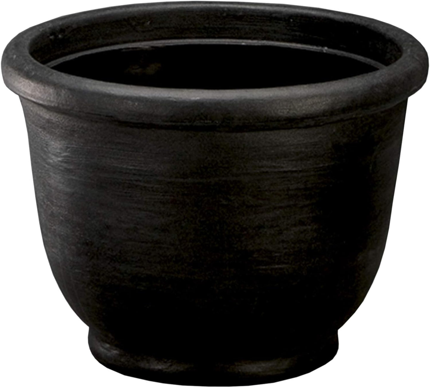 Crescent Garden Agave Planter, Charming Old-World Plant Pot, 14-Inch (Caviar Black)