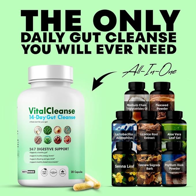 Vital Cleanse - Deeply Refreshing 14 -Day Revitalizing Cleanse: Gut & Colon Support