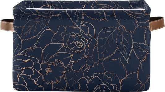 susiyo Foldable Storage Bins Storage Cubes Bin Baskets for Shelves with Handles Decorative Fabric Storage Baskets for Organizing Shelves Closet Nursery Home Toys 1 Pack，Navy Blue