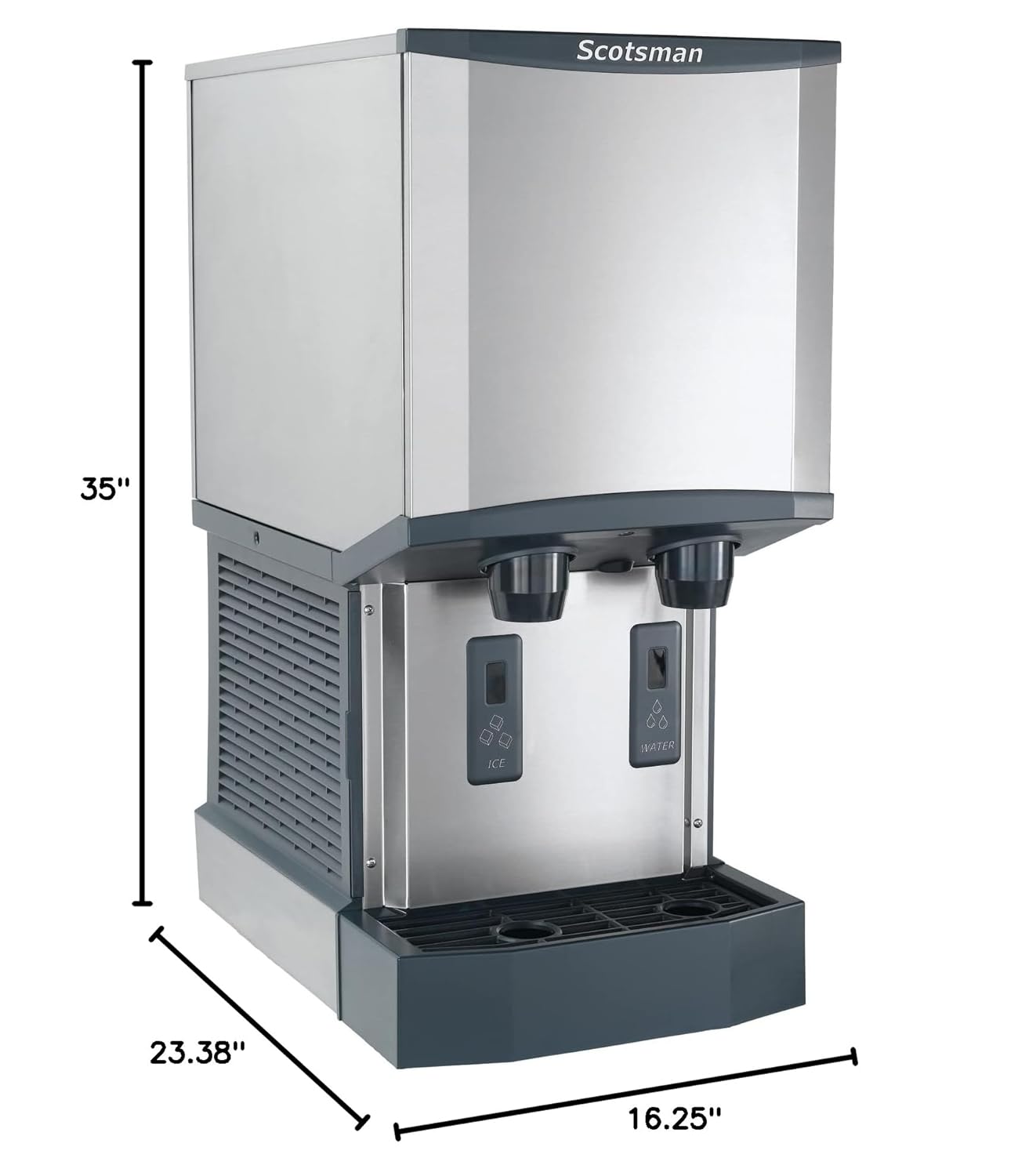 Scotsman Commercial Nugget ice Maker, Ice and Water Dispenser with Storage (HID312A-1) 260 pounds per Day