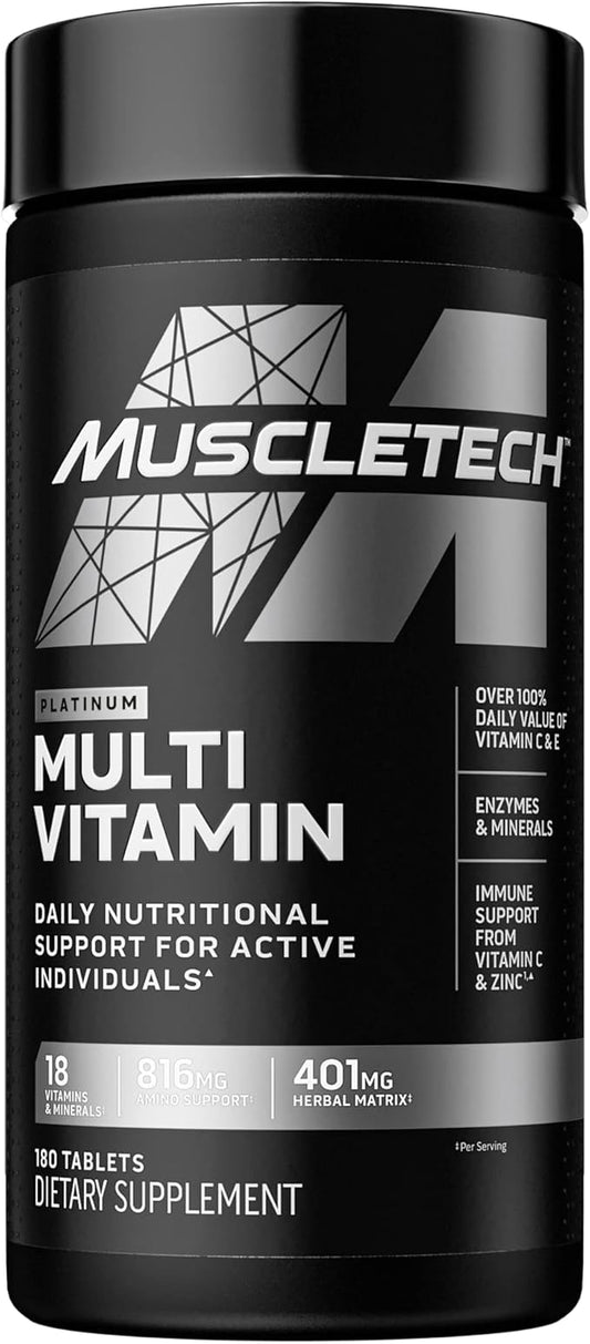 Muscletech Multivitamin for Men & Women 18 Vitamins B6 B12 B12 | 180 ct