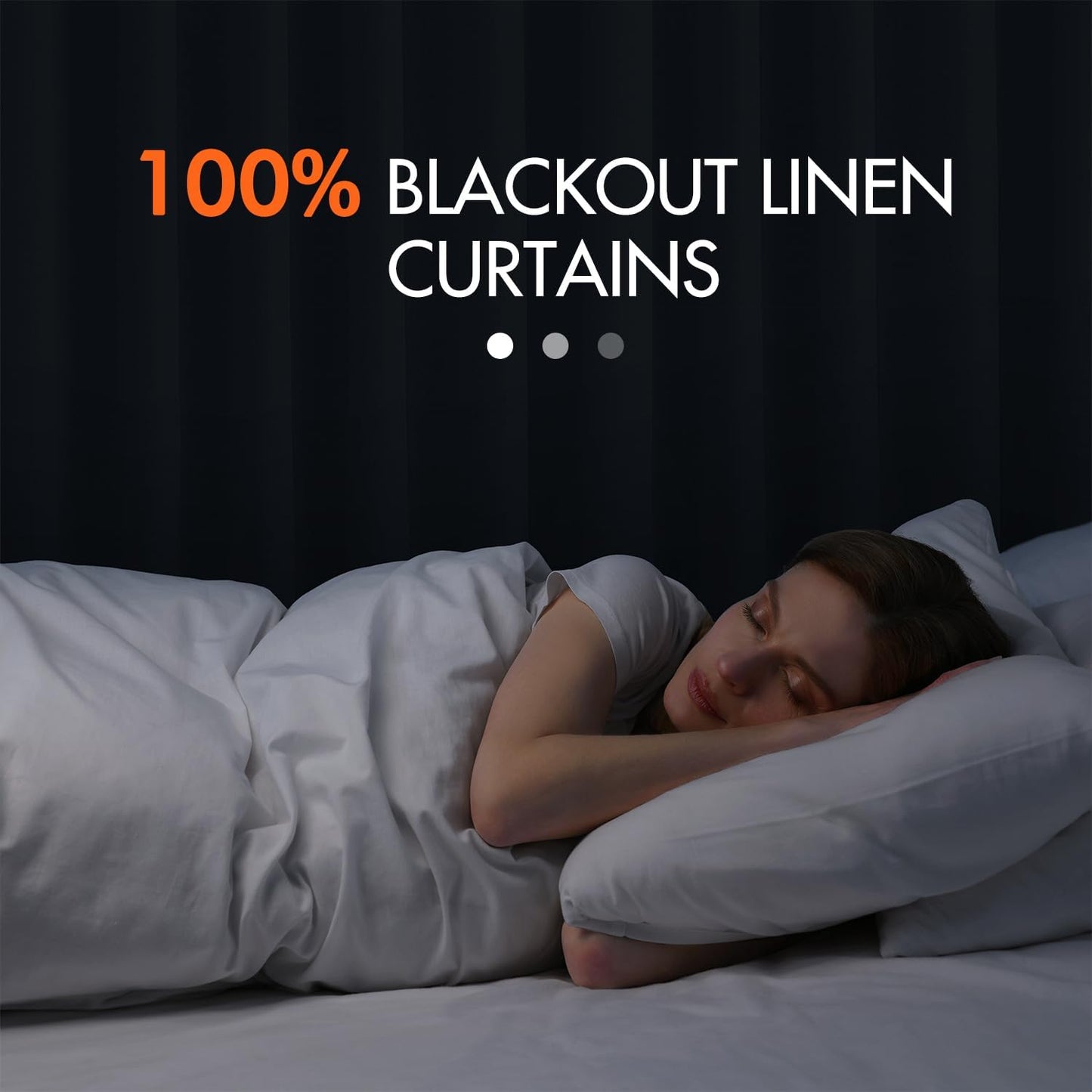 MIULEE 100% Blackout Curtains 90 Inch Long 2 Panels Set for Bedroom, Thick Faux Linen Black Out Curtain Room Darkening Back Tab Pleat Window Textured Drapes with Hooks for Living Room, Chambray Blue