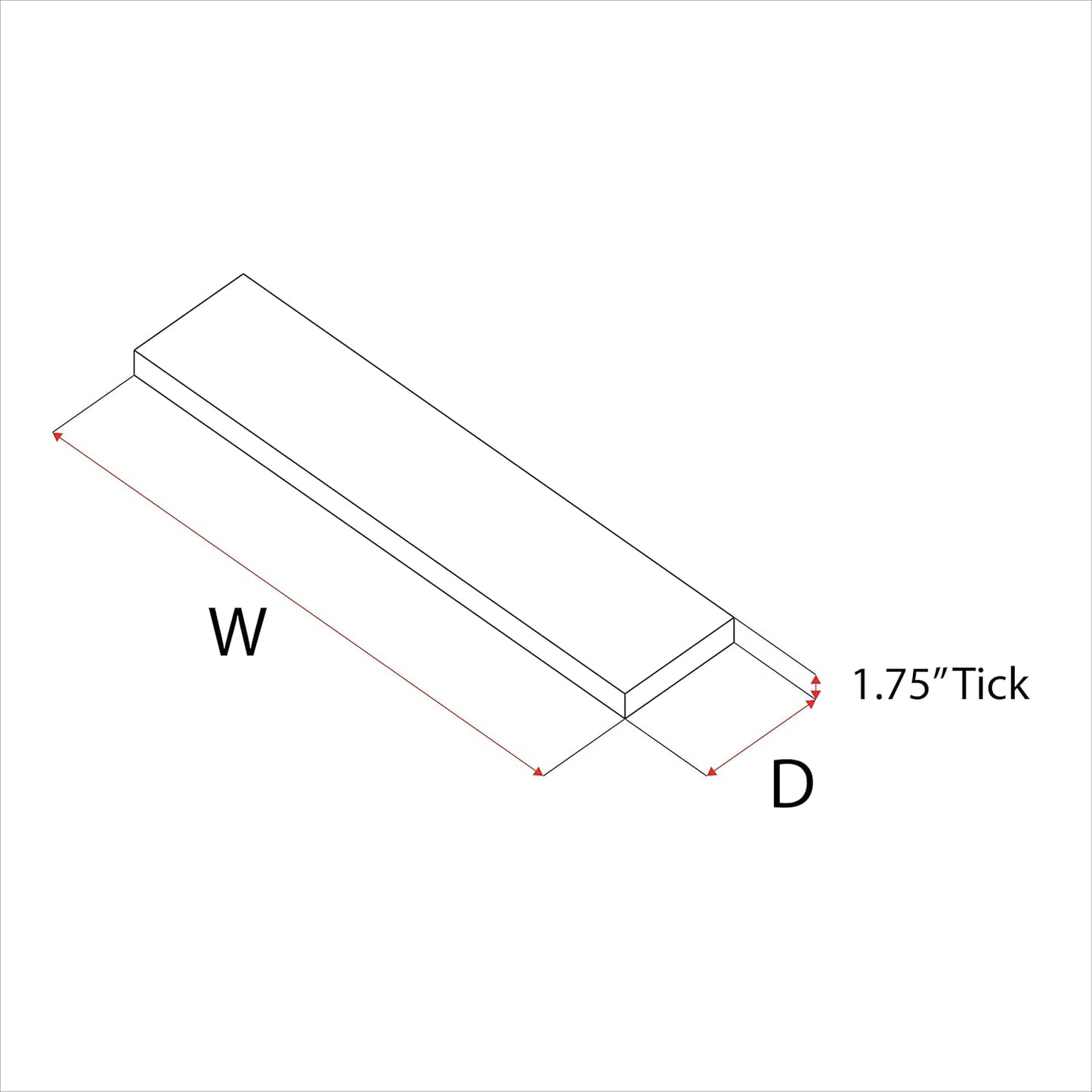 PJ DECOR URBANDI, Rustic Floating Shelves, Set of 2, Hidden Bracket, Solid Wood, Heavy Duty, Wall Mounted Shelves, (Grey, 24Wx6D)