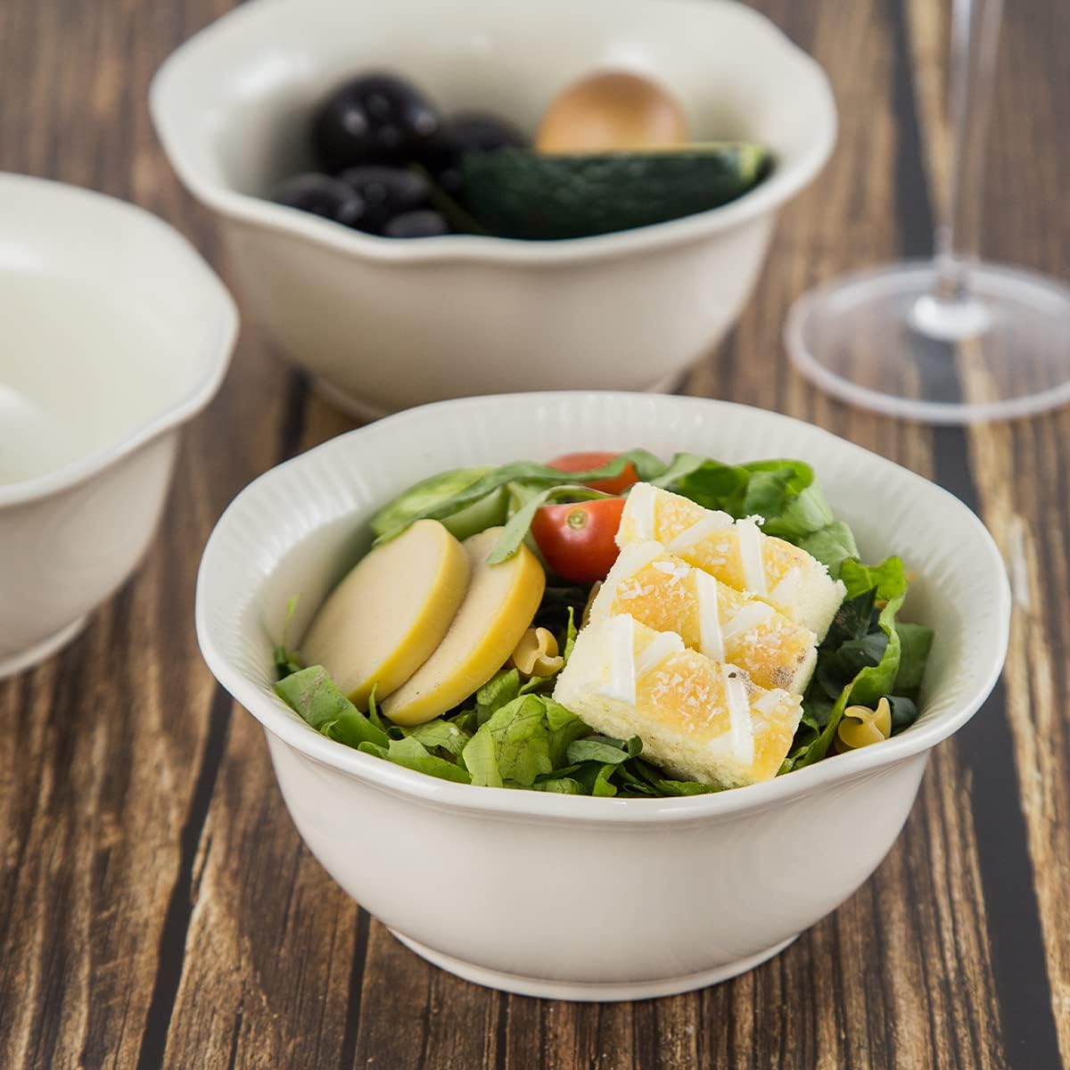 Hasense Soup Bowls 20 OZ, Ceramic Bowls Set of 4 for Kitchen, Stoneware Porcelain Cereal Bowls for Soup, Cereal, Oatmeal, Fruit, Salad, Noodle and Rice, Microwave Dishwasher Safe, Ivory