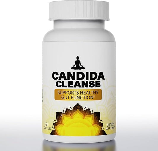 Candida Cleanse - Gut & Colon Support,Advanced Probiotic & Herbal Formula for Intestinal Detox,Anti Yeast Overgrowth - Oregano Leaf, Wormwood, Black Walnut, Caprylic Acid（60 Capsules） A1