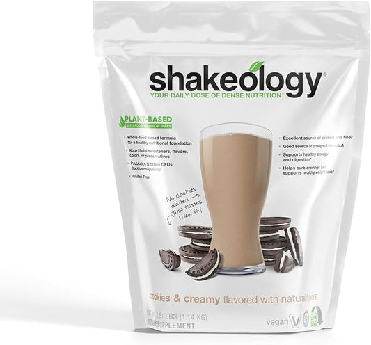 Shakeology Vegan Protein Powder - Gluten Free, Superfood Protein Shake - Helps Support Healthy Weight Loss, Lean Muscle Support, Gut Health, Manage Effects of Stress, Cookies and Creamy - 30 Servings