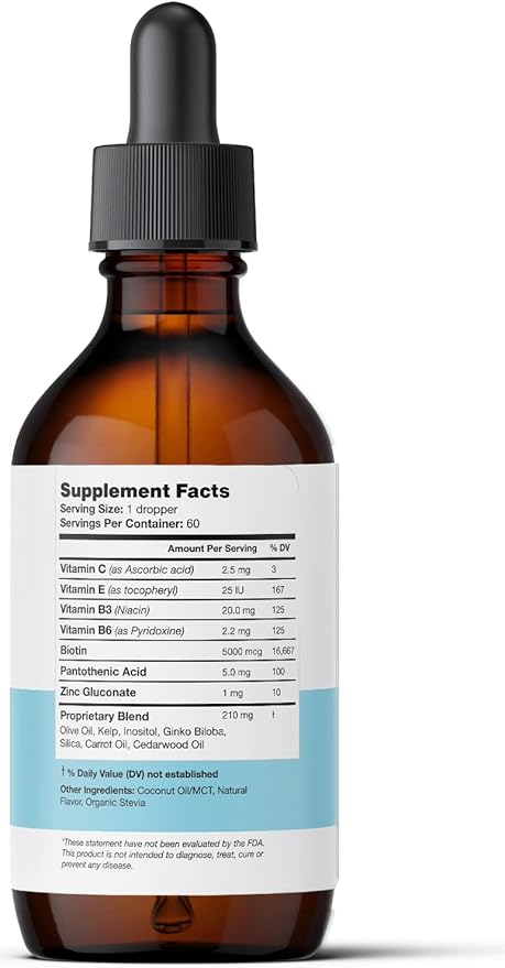 Liquid Biotin with Hair Vitamins, Vitamin B6. for