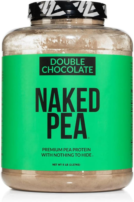 Naked Pea - Double Chocolate Protein from US & Canadian Farms, Organic Cocoa, Organic Coconut Sugar - No GMO, No Soy, and Gluten Free, Aid Growth and Recovery - 53 Servings