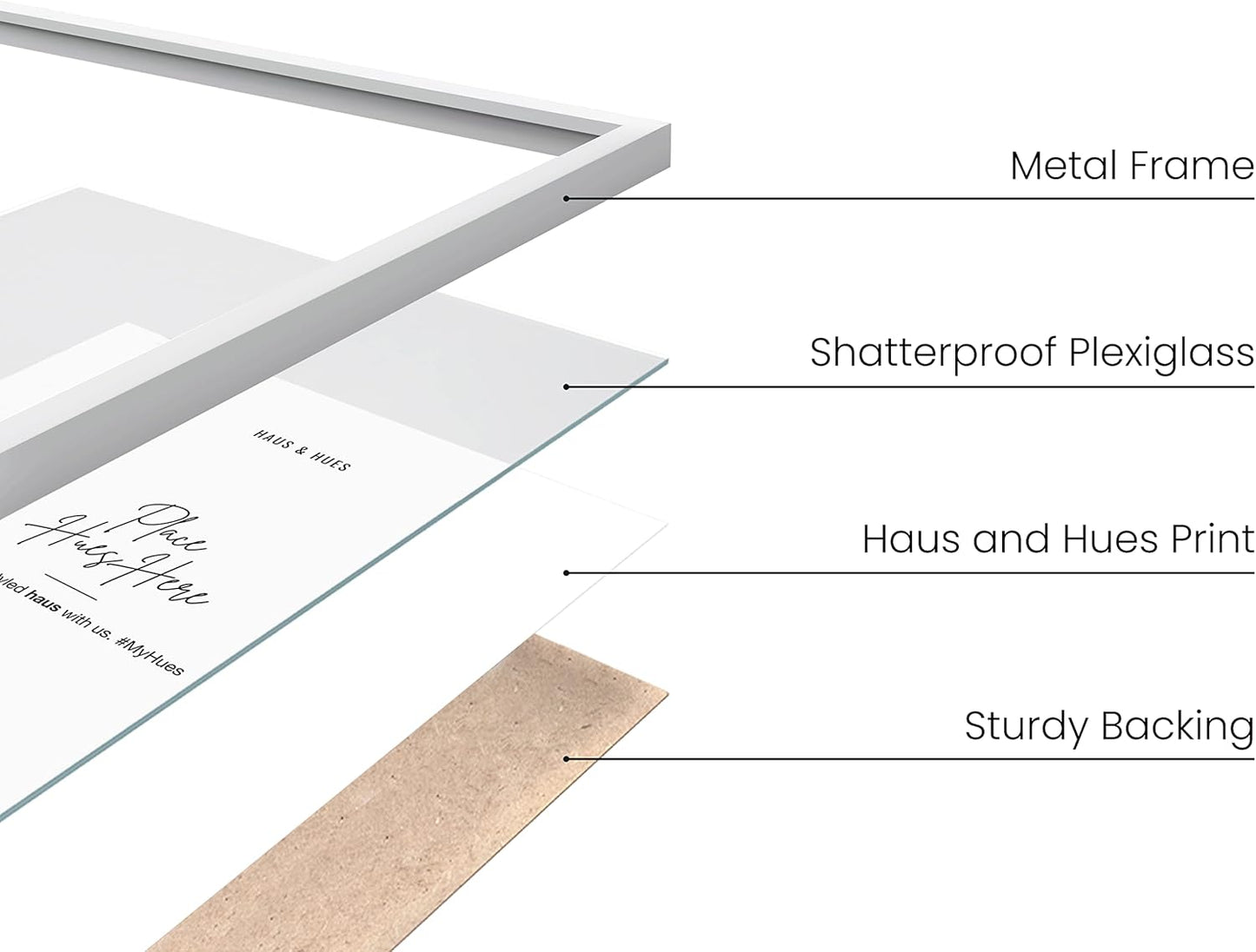 HAUS AND HUES 4x6 White Metal Picture Frames - White 4X6 Photo Frames - Features Premium Aluminum, Vertical Hanging, Easel Back for Tabletop, Home, Office (4x6 in, White, Set of 6)