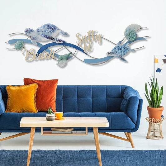 Metal Geometric Round Wall Art Abstract Metal Wall Decor for Living Room, 3d Modern Orange Circle Large Wall Art Circular Wall Decor Hanging Wall Sculptures Artwork for Outdoor Bedroom (Turtle)