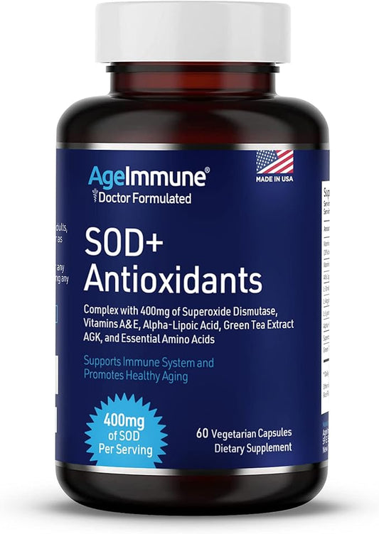 SOD Antioxidants Complex Healthy Aging Supplement 400mg of -60 Capsules
