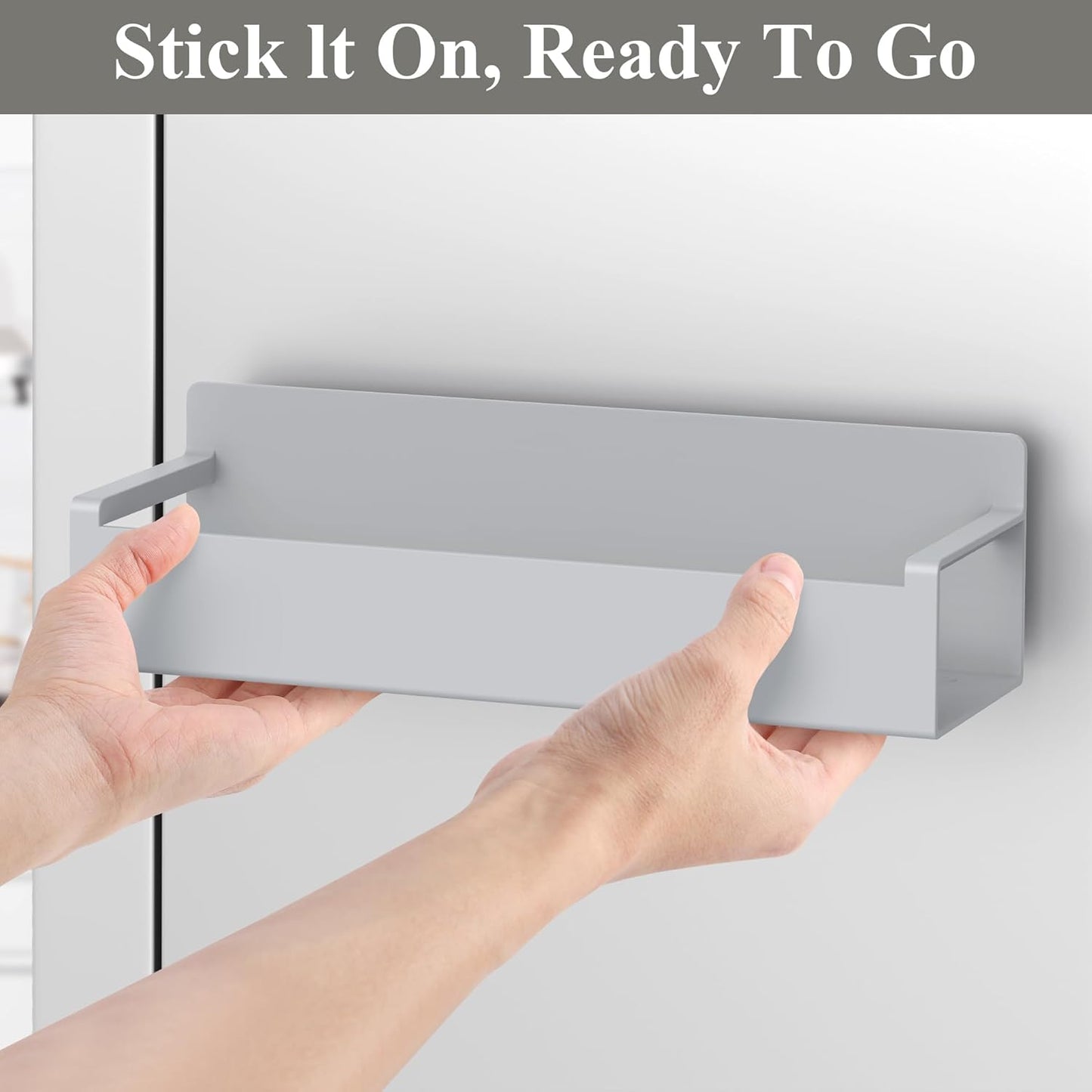 6 Pack Magnetic Spice Rack Organizer for Refrigerator and Oven, Light Gray Fridge Organizers and Storage for Kitchen