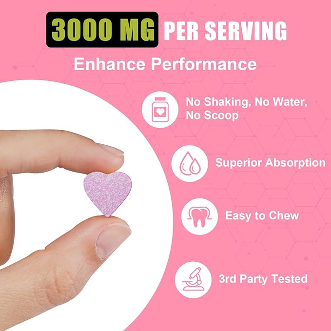 Creatine Monohydrate for Women, Creatine Supplement 3000 MG, with Hydrolyzed Collagen, BCAA, for Muscle Builder & Strength, Energy Boost, Faster recovery, Vegan, Non-GMO, Sugar Free, 60 Servings
