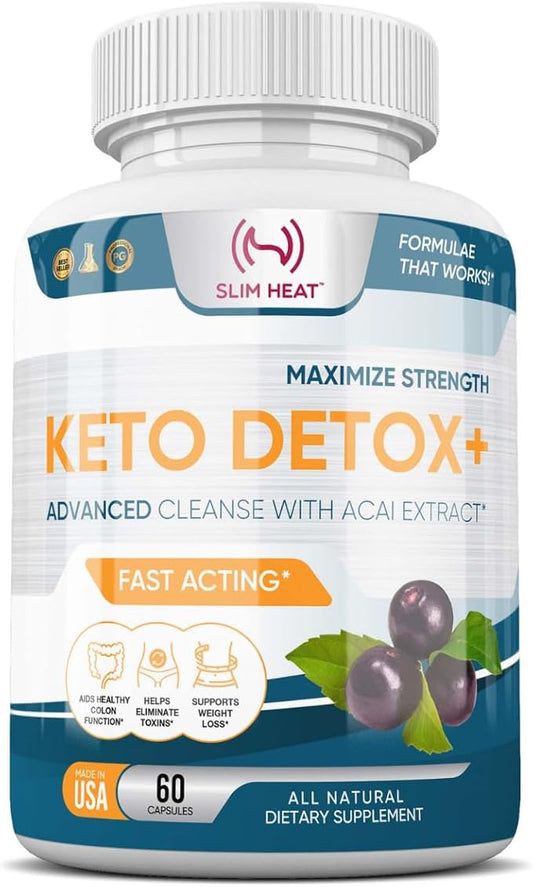 Advanced Keto Colon Cleanser & Detox for Weight Loss - Aids Healthy Colon Function & Eliminate Toxins - Pure Ketogenic Colon Detox Pills with Acai Berry Extract for Men & Women - 60 Capsules