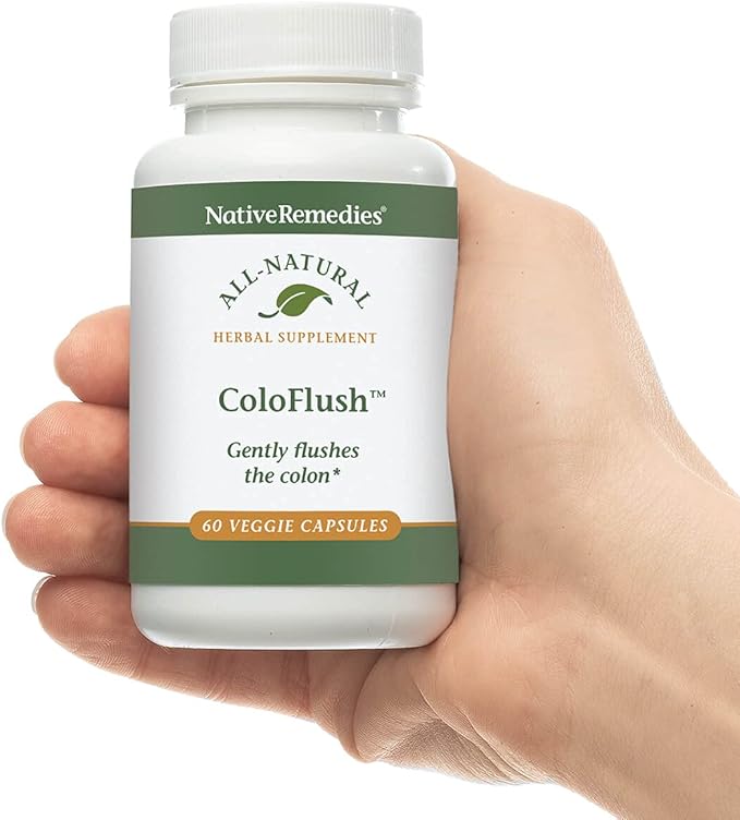 Native Remedies ColoFlush - All Natural Herbal Supplement for Gentle Flushing of The Colon - Supports Healthy Functioning of The Digestive System - 60 Veggie Caps
