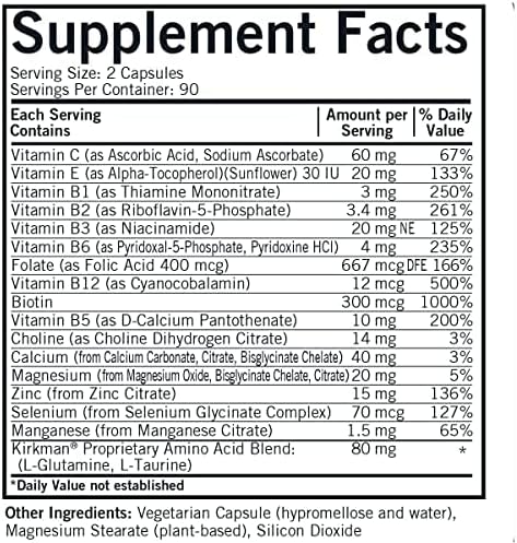 Kirkman - EveryDay Multivitamin without Vitamins 180 Capsules