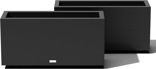 Veradek Block Series Long Box Planter - Large Rectangular Planter for Indoor or Outdoor Patio/Porch | Durable All-Weather Use with Drainage Holes | Modern Décor for Tall Plants, Flowers or Shrubs