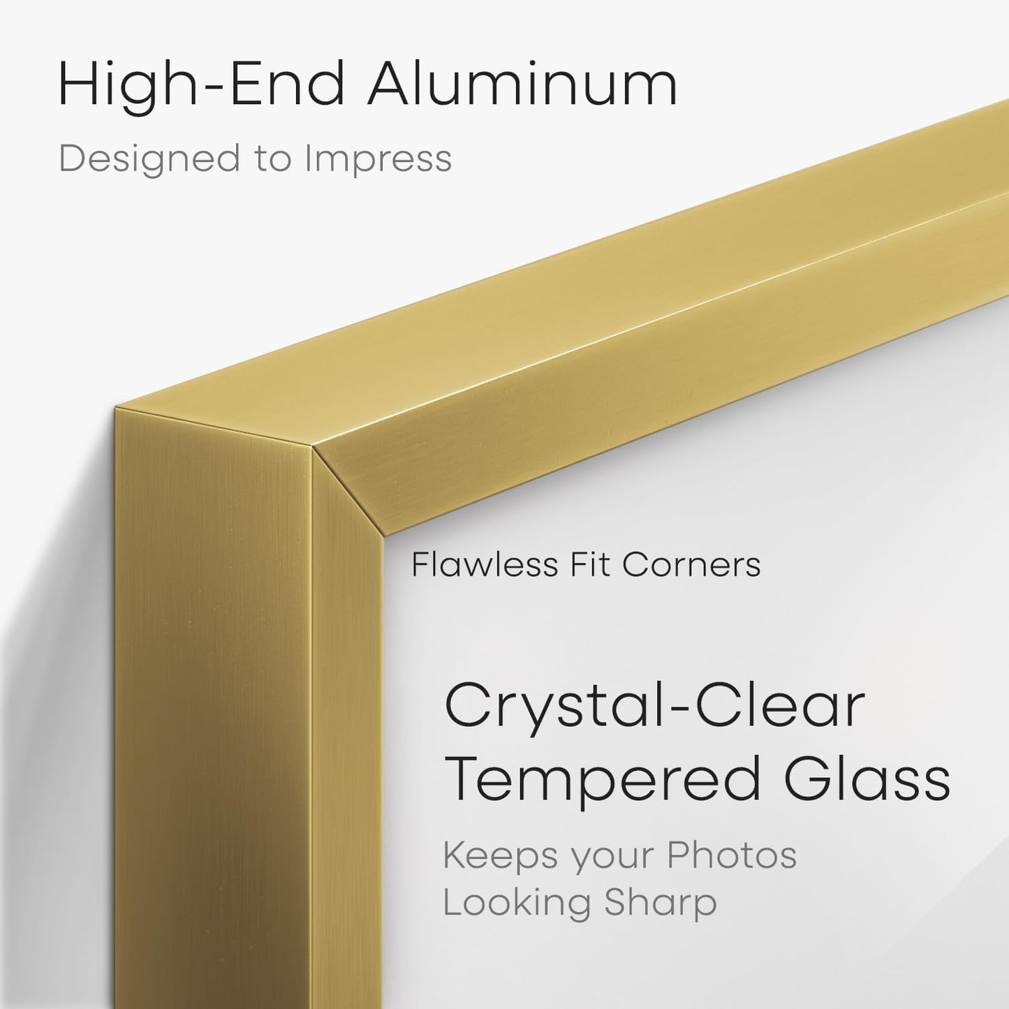 Homeforia A2 Picture Frame Gold, High End Metal 16.5 x 23.5 inches Poster Frames with Mat 11.7 x 16.5 for Photo, A2 Size Frames Matted to A3 Print, 16.5 by 23.4 Hanging Frame, Tempered Glass, Set of 1