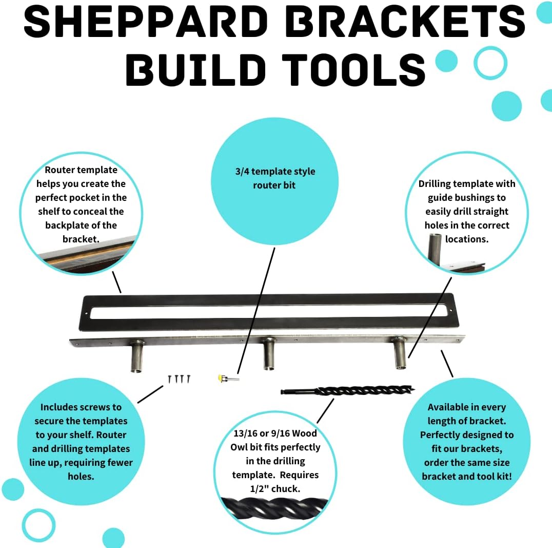 Floating Shelf Brackets - Sheppard Brackets - Easy Install - Heavy Duty (70 inch Build Kit)