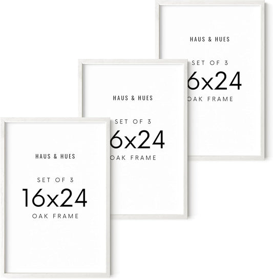 HAUS AND HUES Standalone White Oak Frame Set of 3-16x24