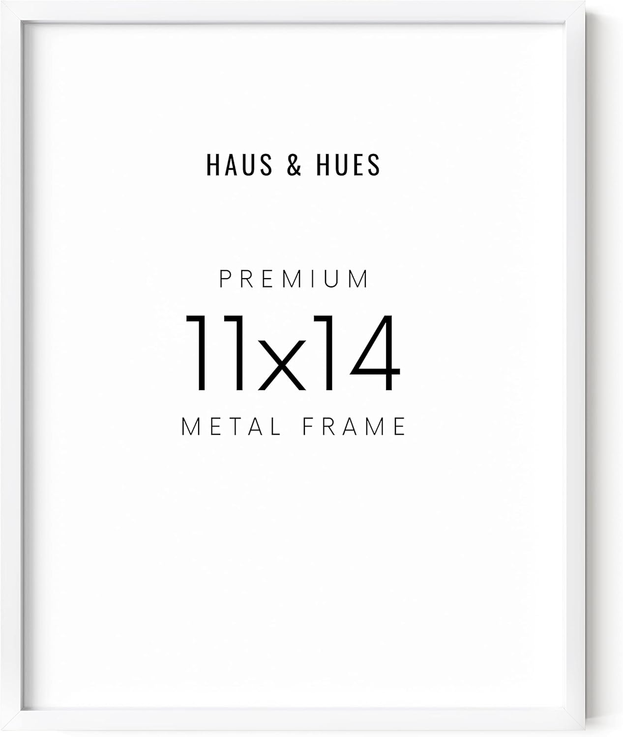 HAUS AND HUES White 11x14 Picture Frame, Aluminum, Modern, 14.0x11.0 inches, 0.75 inches Deep, 1 Piece, Unisex Adult, White