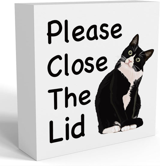 Funny Bathroom Decor, Funny Bathroom Wall Art, Black and White Bathroom Decor, Boho Bathroom Decor, Bathroom Decor for Shelves, Wooden Box Decor Sign for Home Farmhouse Living Room Table Shelf