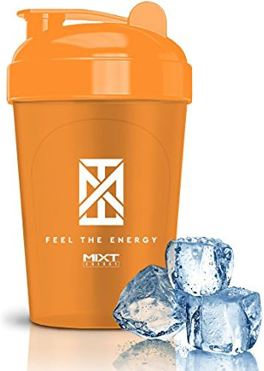 MIXT Energy Shaker Bottle, 16 oz. Shaker Bottle, BPA Free & Lid Mixing Technology (16 oz, Orange)