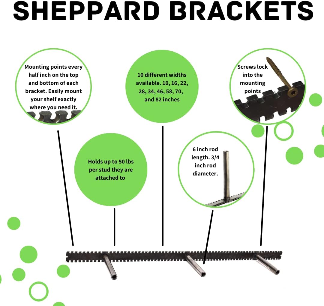 Floating Shelf Brackets - Sheppard Brackets - Easy Install - Heavy Duty (58 inch)