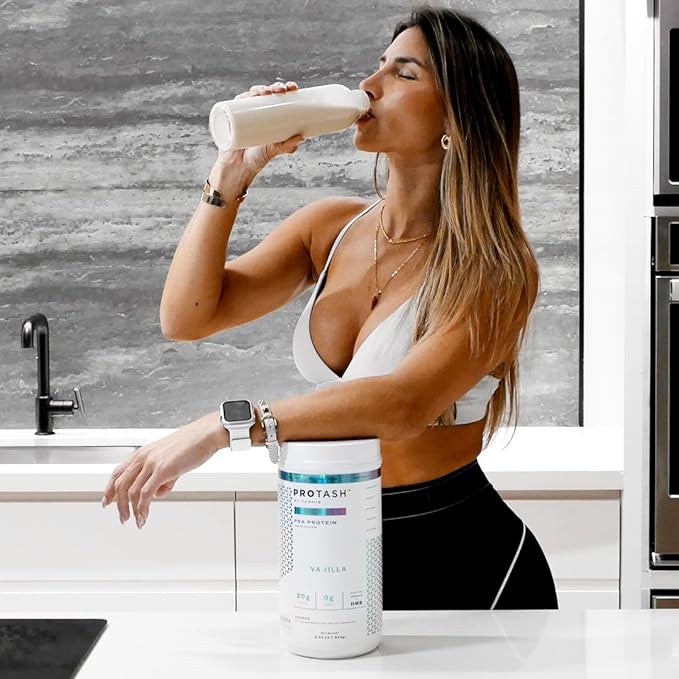 Vegan Protein Powder by TASHIE - Organic Plant Based Protein Powder with BCAA, HMB & Probiotics, Zero Sugar, Non-GMO, Gluten Free, NSF Certified, 28 Servings - Coconut Protein Powder