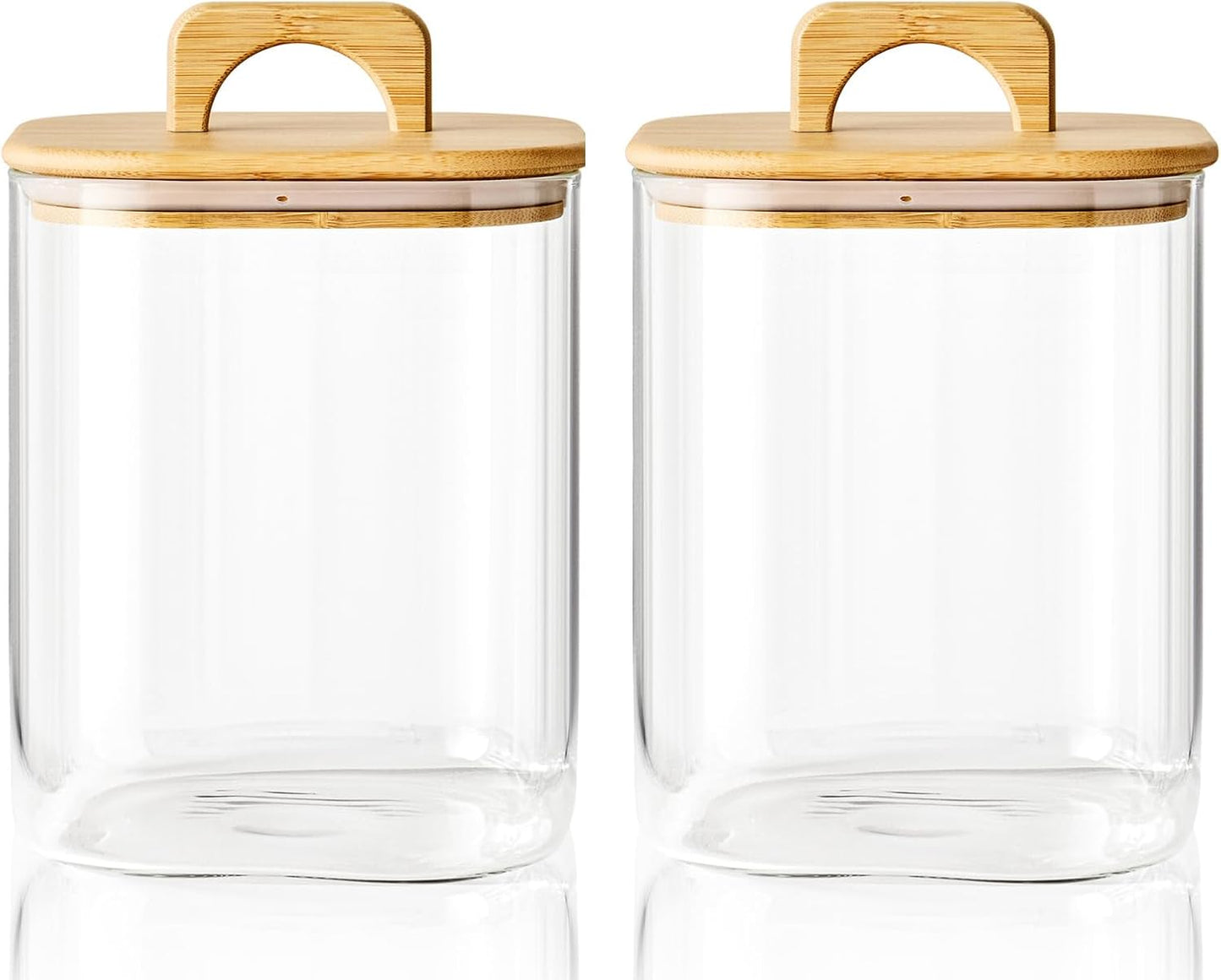 Sweejar 3 qt Glass Jars for Laundry Room Organization, 96 oz Laundry Pods Container, Glass Food Storage Jars with Airtight Lid, 2 Pack, Hand Lid