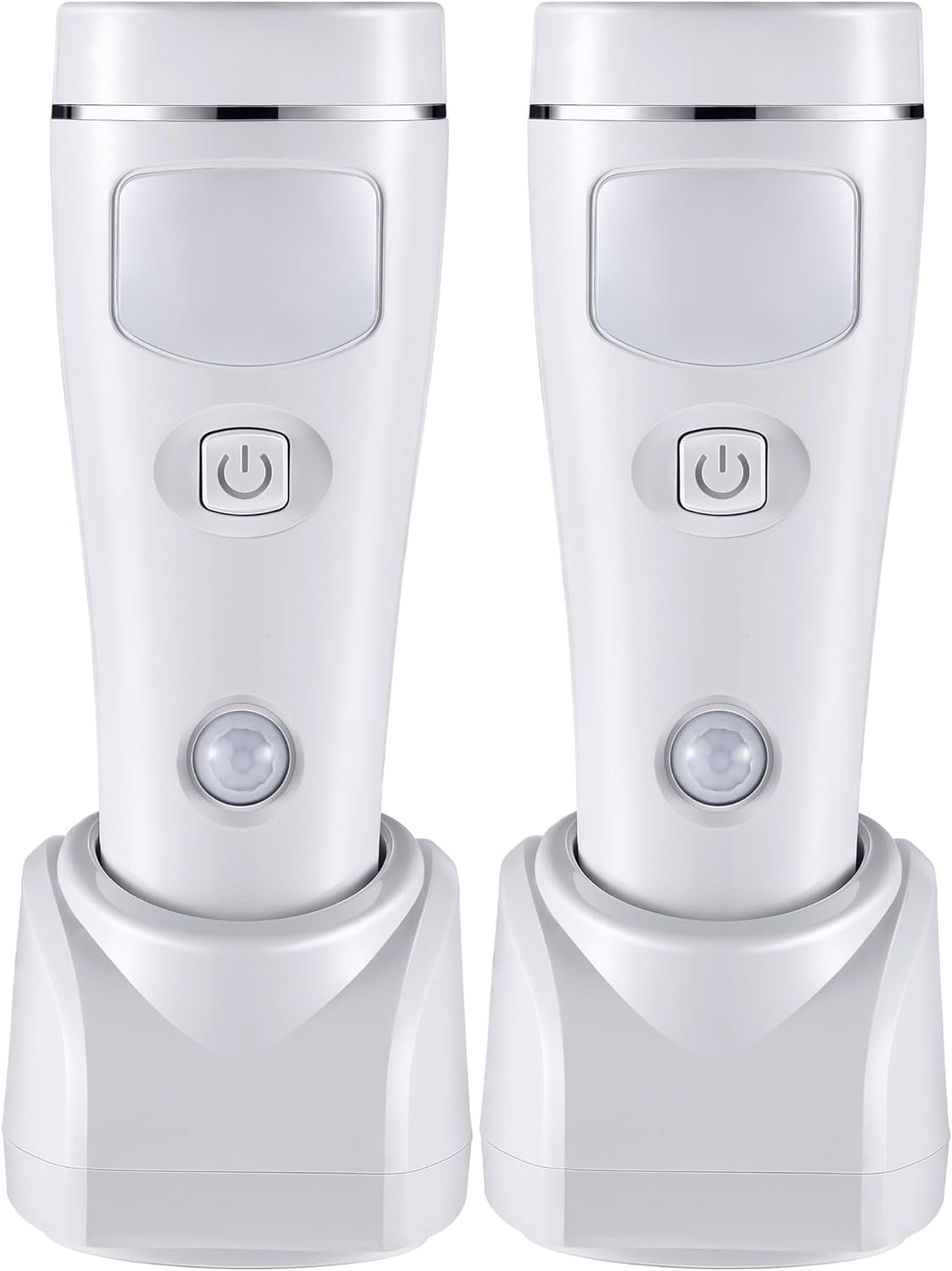 Enhon 4 in 1 LED Emergency Lights for Home Power Failure, 2 Pack Rechargeable Plug in Flashlight Motion Sensor Night Light, Automatic Turn On Power Outage Light for Home Hurricane Supplies(White)