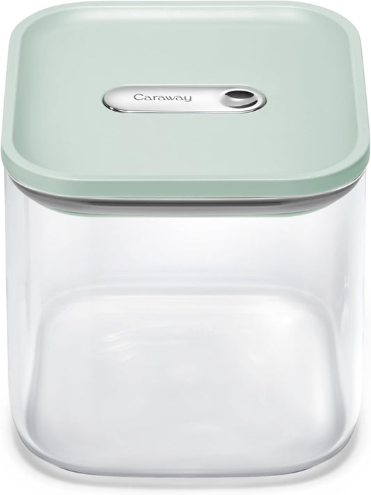 Caraway 2.5qt Glass Airtight Food Storage Container with Lid – Non-Toxic, BPA-Free Kitchen Storage Container – Stackable, Space-Saving Airtight Container for Dry Goods and More - Mist