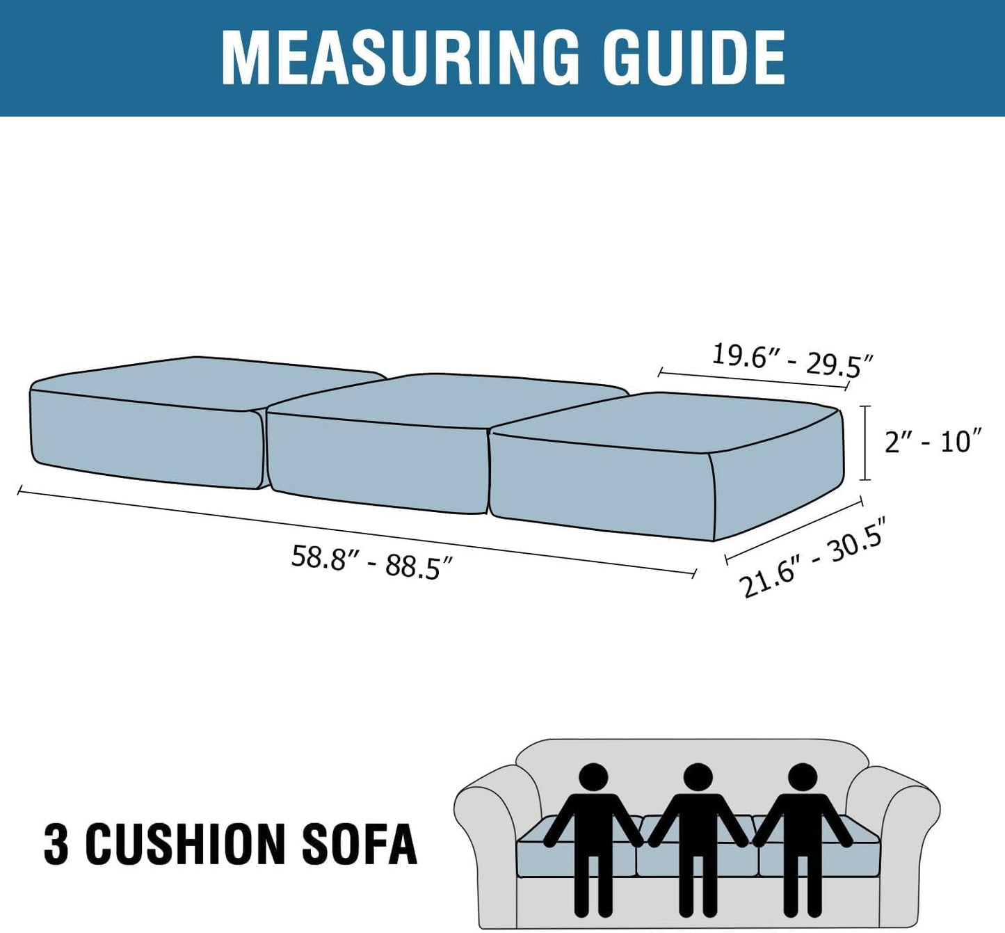 H.VERSAILTEX Velvet Stretch Couch Cushion Cover Plush Cushion Slipcover for Chair Loveseat Sofa Cushion Furniture Protector Seat Cushion Sofa Cover (3 Piece Sofa Cushion Covers, Porcelain)