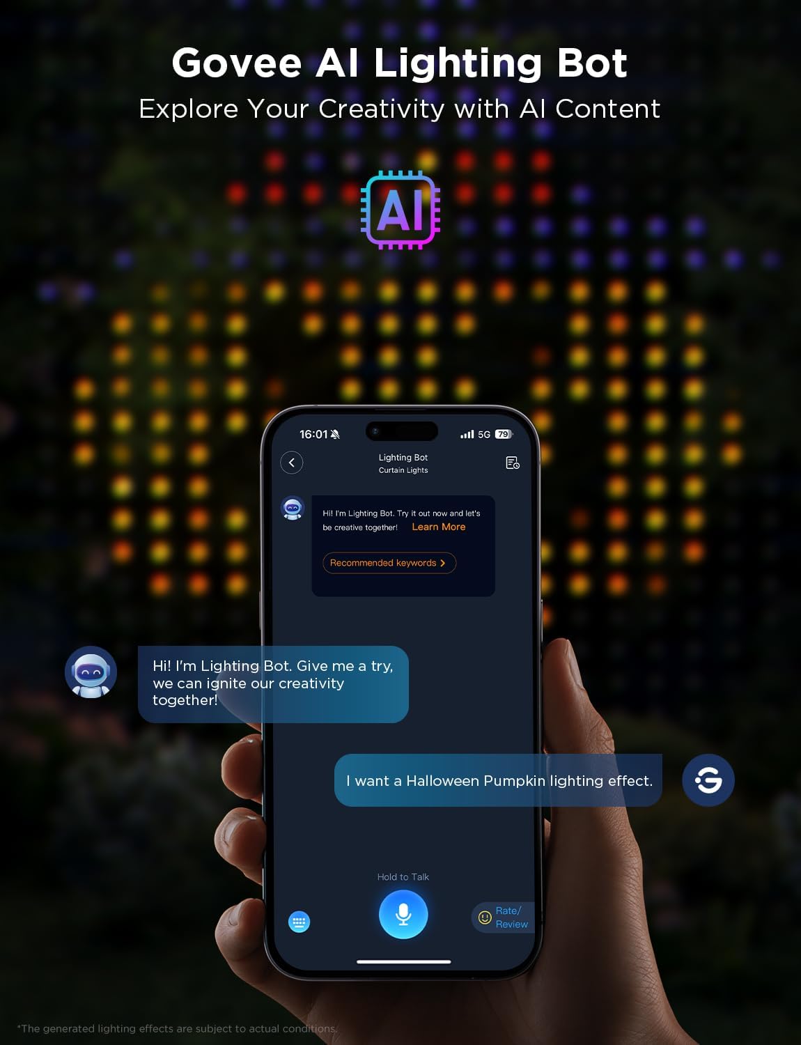 Govee Curtain Lights 2, Smart LED Curtain Light with DIY GIF AIGC, 1560 LEDs, RGBIC Color Changing Holiday Lights for Bedroom Window New Year Dynamic Decor, Outdoor IP65 Waterproof, 14.8×6.6ft