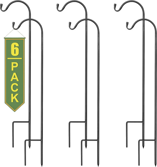 Sorbus Shepherds Hooks for Outdoor - Set of 6 Extendable Garden Planter Stakes for Bird Feeders, Outdoor Décor, Plants, Lights, Lanterns, Flower Baskets, and More! Heavy Duty - Up to 6.5 Lbs. (6 Pack)