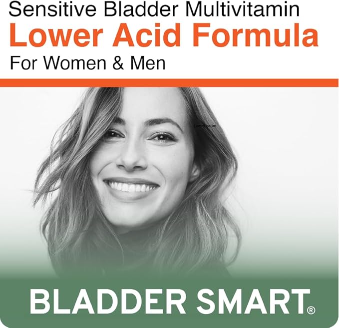 | Lower-Acid Multivitamin for Sensitive Bladders 12 Vitamins 10 Minerals 60 Capsules