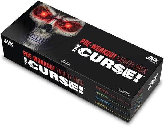 JNX SPORTS The Curse! Pre Workout Supplement - Energy & Focus, Strength Gains, Enhanced Blood Flow with Creatine & Caffeine | Sample Variety Pack | 5 x 8g Samples