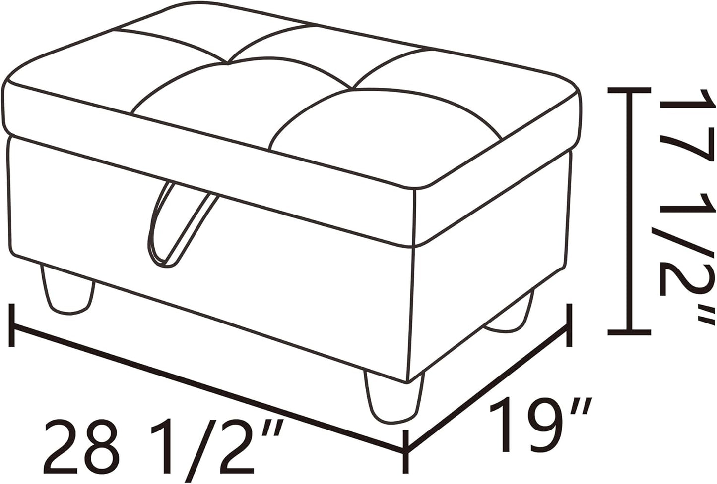 Ottoman Rectangular Storage Ottoman Bench, Footrest Stool Footstool with Lid for Living Room, Bedroom, Entryway, Brown, 28.5"x19"x17.5"