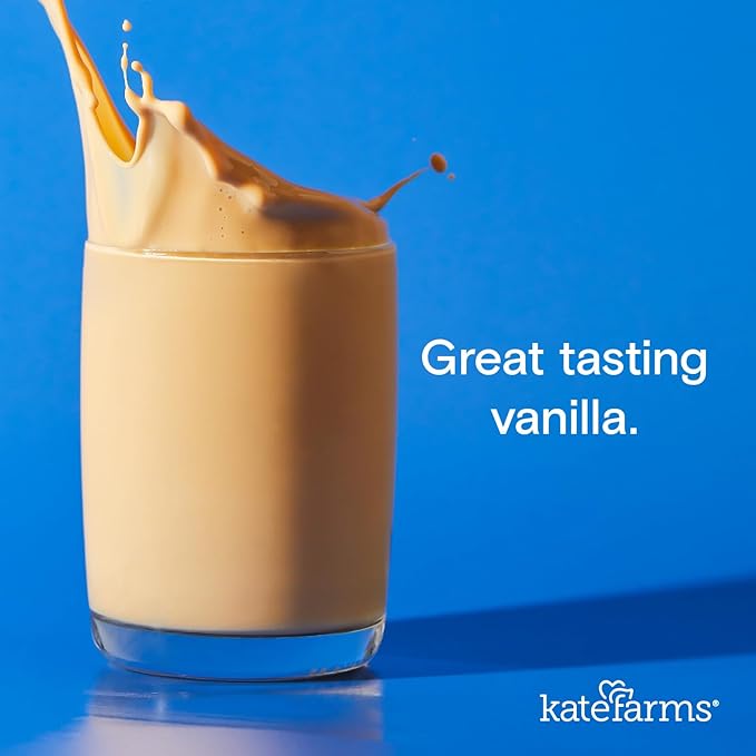 KATE FARMS Organic Nutrition Shake, Vanilla, 16g Protein, 27 Vitamins 11 oz (12 Pack)