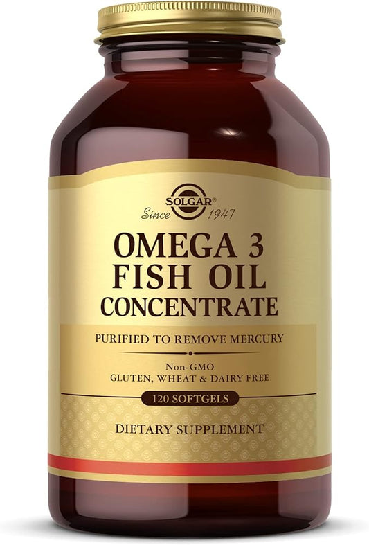 SOLGAR Omega-3 Fish Oil Concentrate 120 Softgels 60 Servings