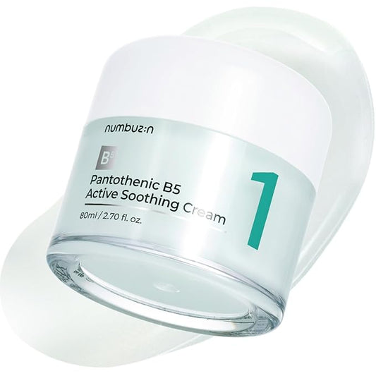 numbuzin No.1 Pantothenic B5 Active Soothing Cream | Lightweight Hydrating Moisturizer, Pantothenic Acid, Niacinamide, Panthenol | Excess Oil Control, Soothes Acne | Non-Comedogenic | 2.70 fl. oz.